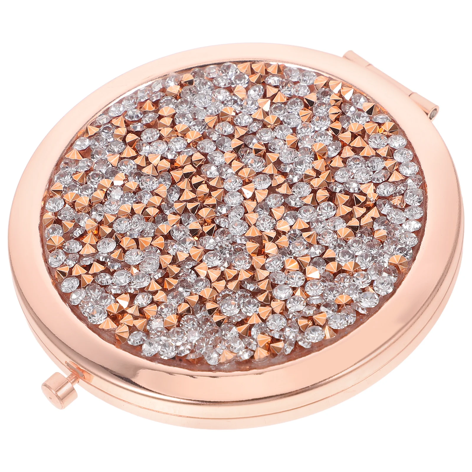 Металлическое косметическое зеркало маленькое складное со шнурком компактное