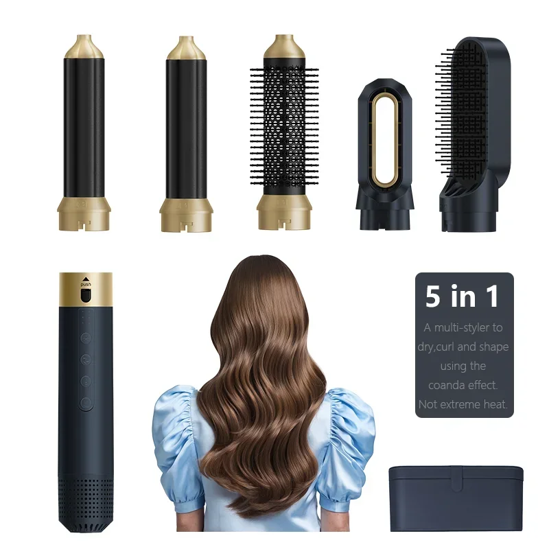 Профессиональный фен 5 в 1 выпрямитель расческа для завивки волос салонный