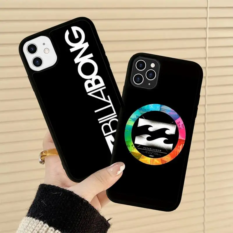 Casual Surfing B-Billabonges Phone Case Silicone PC+TPU Case for iPhone 11 12 13 Pro Max 8 7 6 Plus X SE XR Hard Fundas