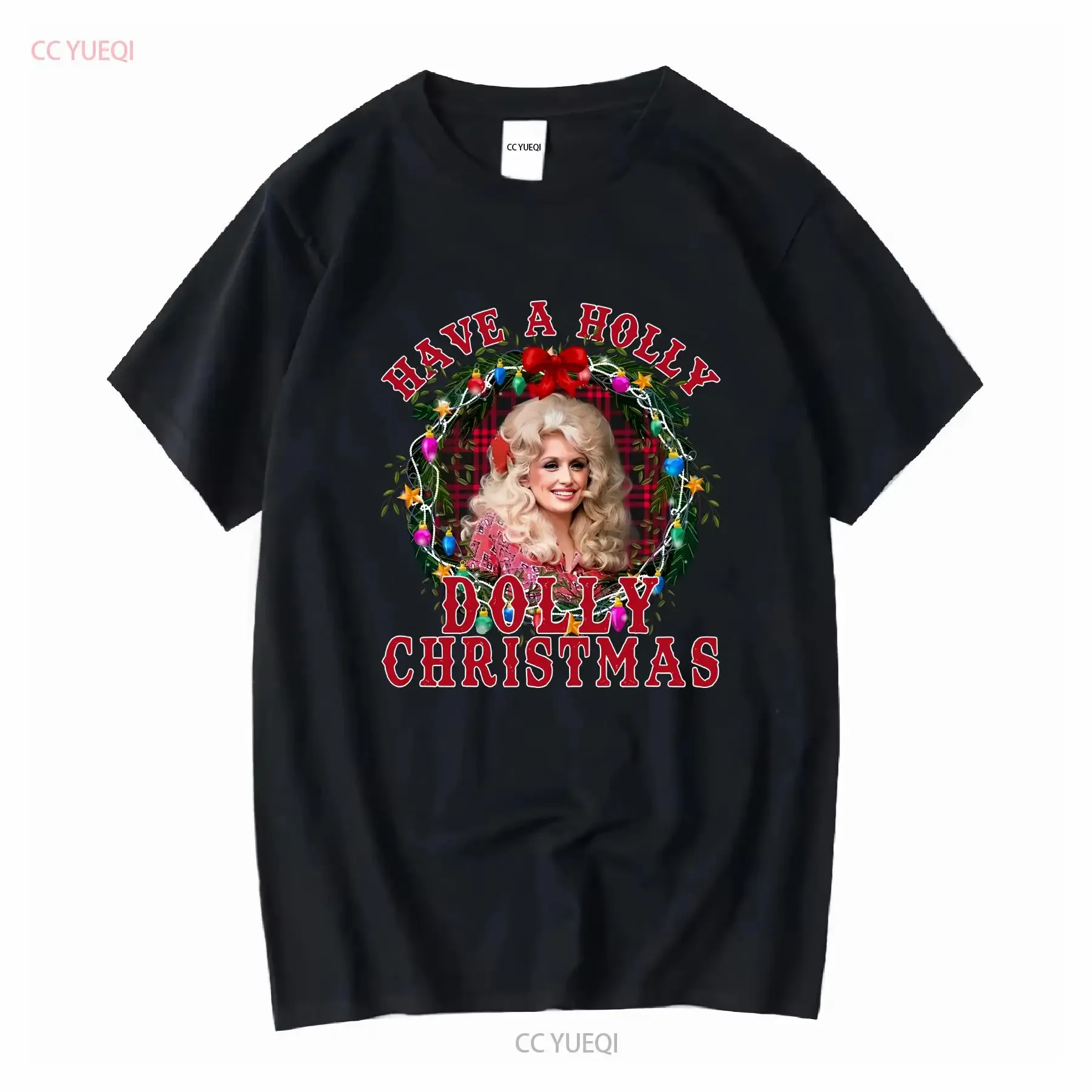 Фото РАСПРОДАЖА _Have A Holly Dolly Рождественская футболка Parton SweaT винтажная стираная удобная повседневная уличная дизайнерская одежда с графикой №1