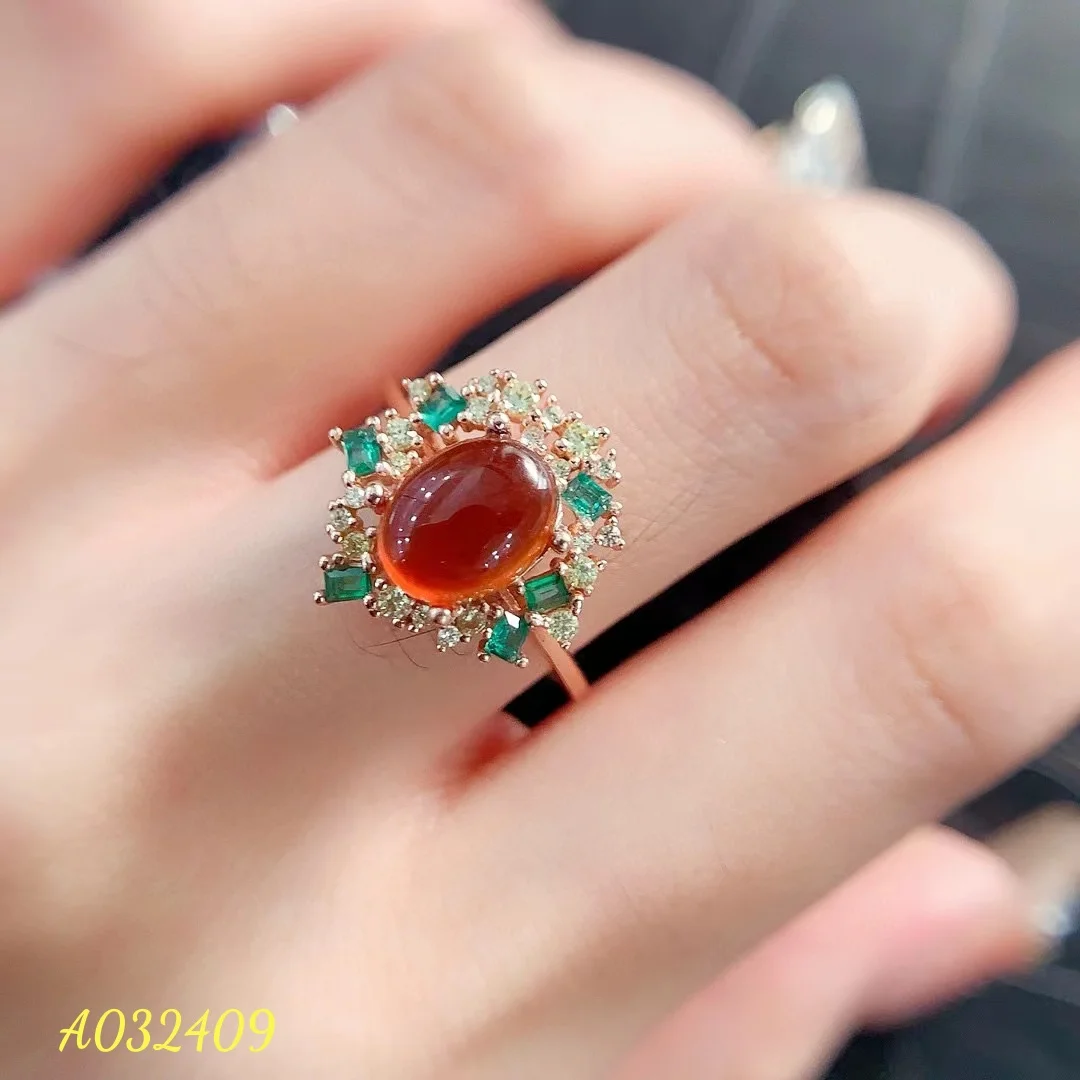 Натуральный Fanta Partschinite женское кольцо S925 из чистого серебра инкрустированное