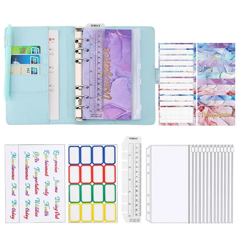 

A6 Budget Binder PU Leather Binder Budget Planner Organizer Durable And Wear-Resistant Money Saving Binder For Budgeting