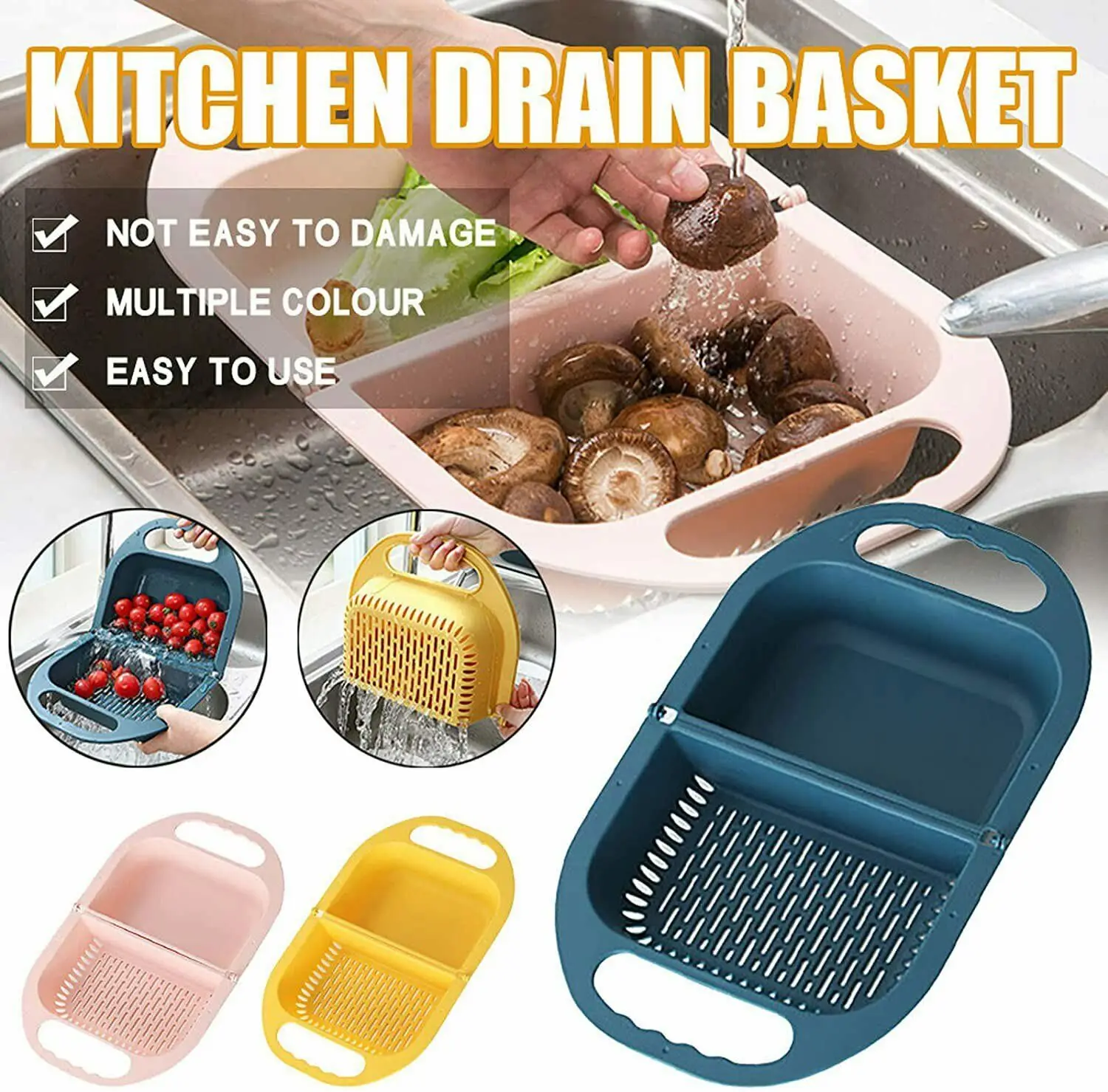 

Складная сливная корзина для раковины, емкость для хранения еды