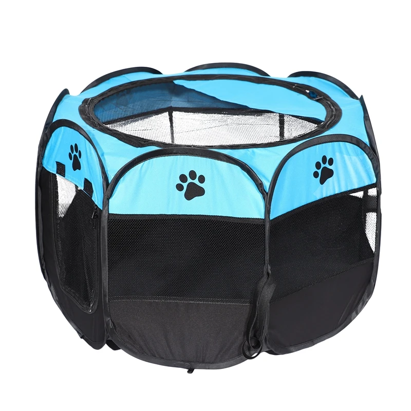 

Portable Folding Pet tent Dog House Cage Dog Cat Tent Playpen Puppy Kennel Easy Operation Octagon Fence #B