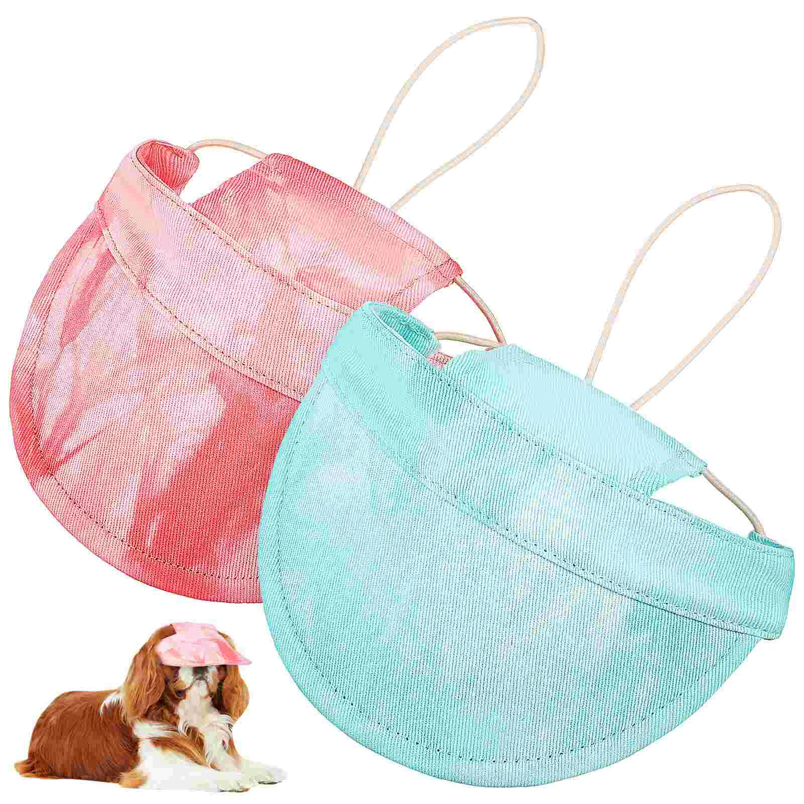 

2 Pcs Pet Sun Cap Protection Hat Outdoor Hats Dog Visor Pat Baseball Adjustable