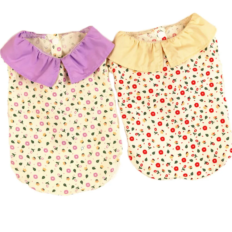 

Красная фиолетовая Цветочная Толстовка для собаки, яркая футболка для кошки, рубашка для маленьких и средних собак, костюм для чихуахуа, биш...