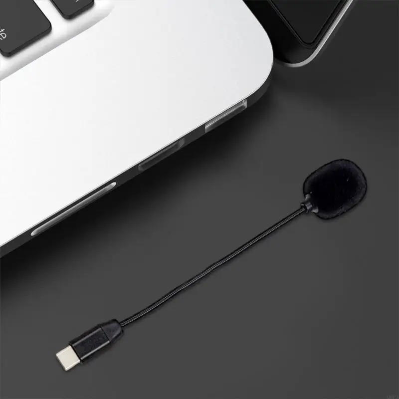 Фото Компьютерный микрофон USB C для телефона/планшета типа C/ПК, микрофон для записи видео с гибкой шеей для записи для видеоблога №5
