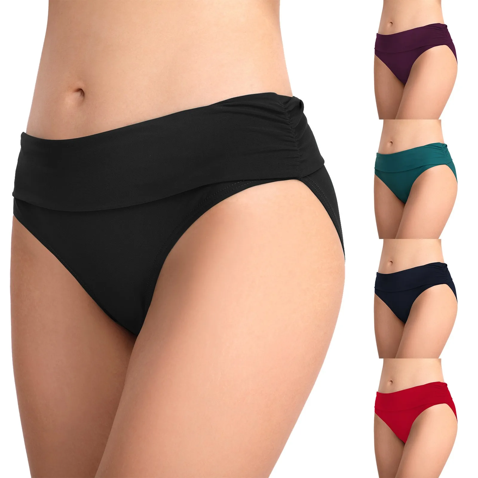 

Women High Waisted Bikini Bottoms High Cut Swim Bottom Full Coverage Swimsuit Bottom Sports Yoga Shorts Men Short Swim Trunks