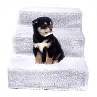 anti slip climbing pet 3 steps plush cloth stairs for dog cats removable dogs bed stairs dog stairs ladder products