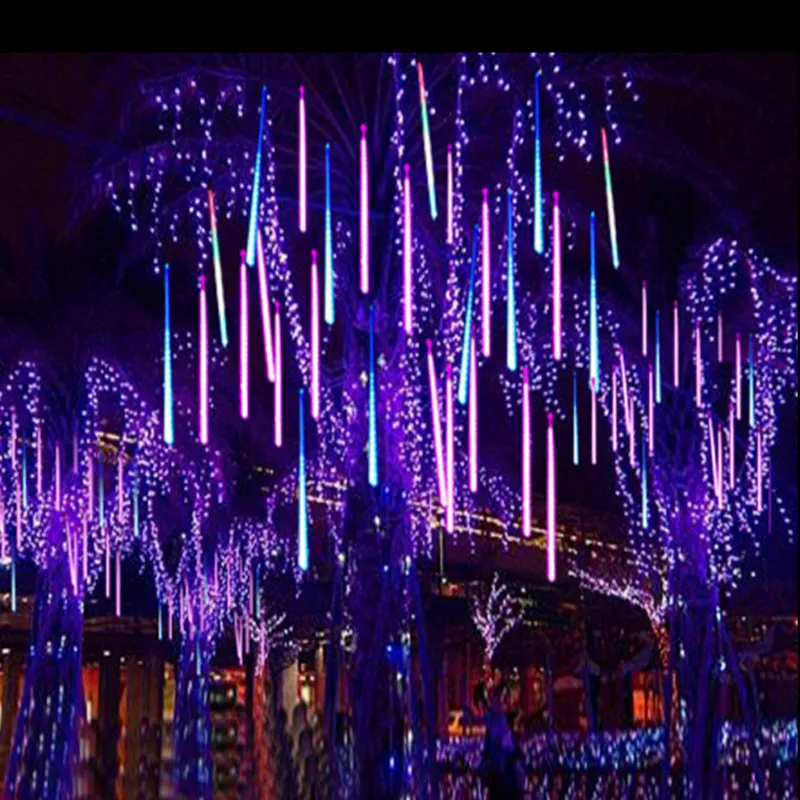 

Solar 1/2/3/4 Set LED Meteor Shower Lights Waterproof String Lights Christmas New Year Home Street House Garland Decoration 2023