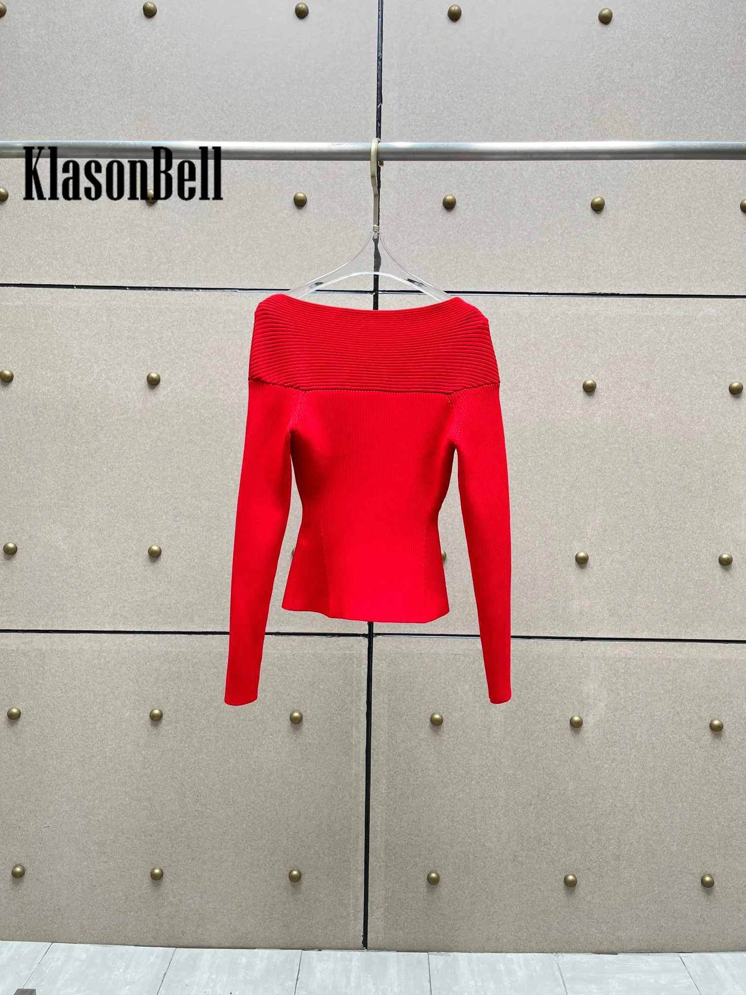 11 28 KlasonBell Ребристый эластичный трикотаж сексуальный с открытыми плечами и