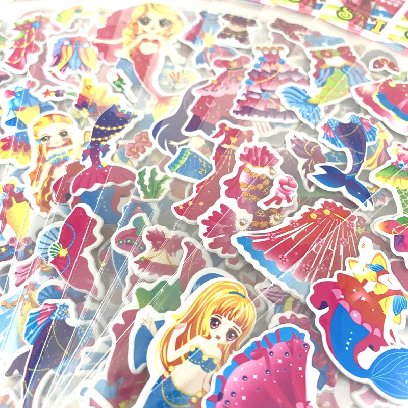 

6 листов/комплект рисунком русалки с стикер Скрапбукинг Детские 3D объемные наклейки игрушки для детей дневник блокнот украшения