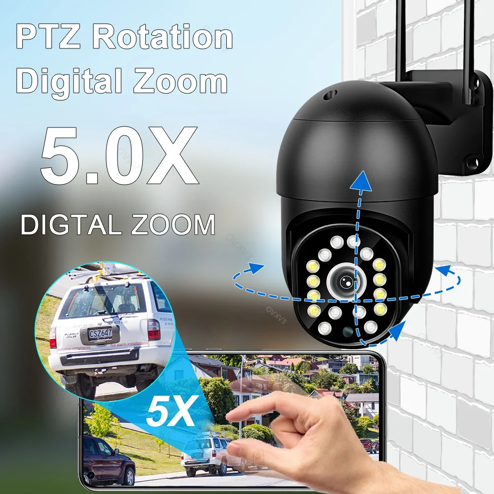 Камера видеонаблюдения V380 Pro купольная с 4-кратным зумом 5 МП 1080P Wi-Fi | Безопасность