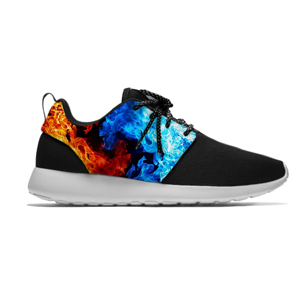 

Кроссовки мужские/женские из сетчатого материала, Повседневные Классические беговые кроссовки с аниме принтом пламени