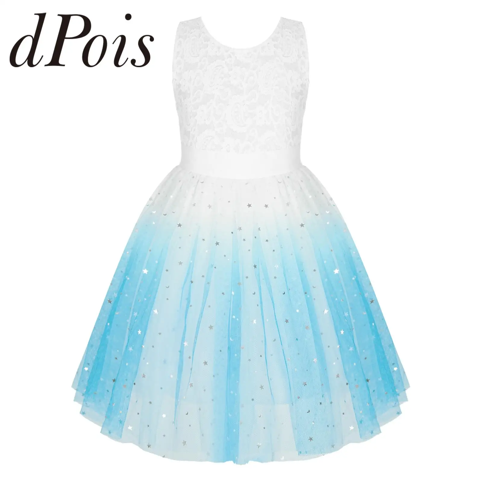 

Ballet Dress Kids Girls Sequins Star Mesh Tutu Dance Costume Children Princess Party Dressy Stage Performance Clothes Dancewear