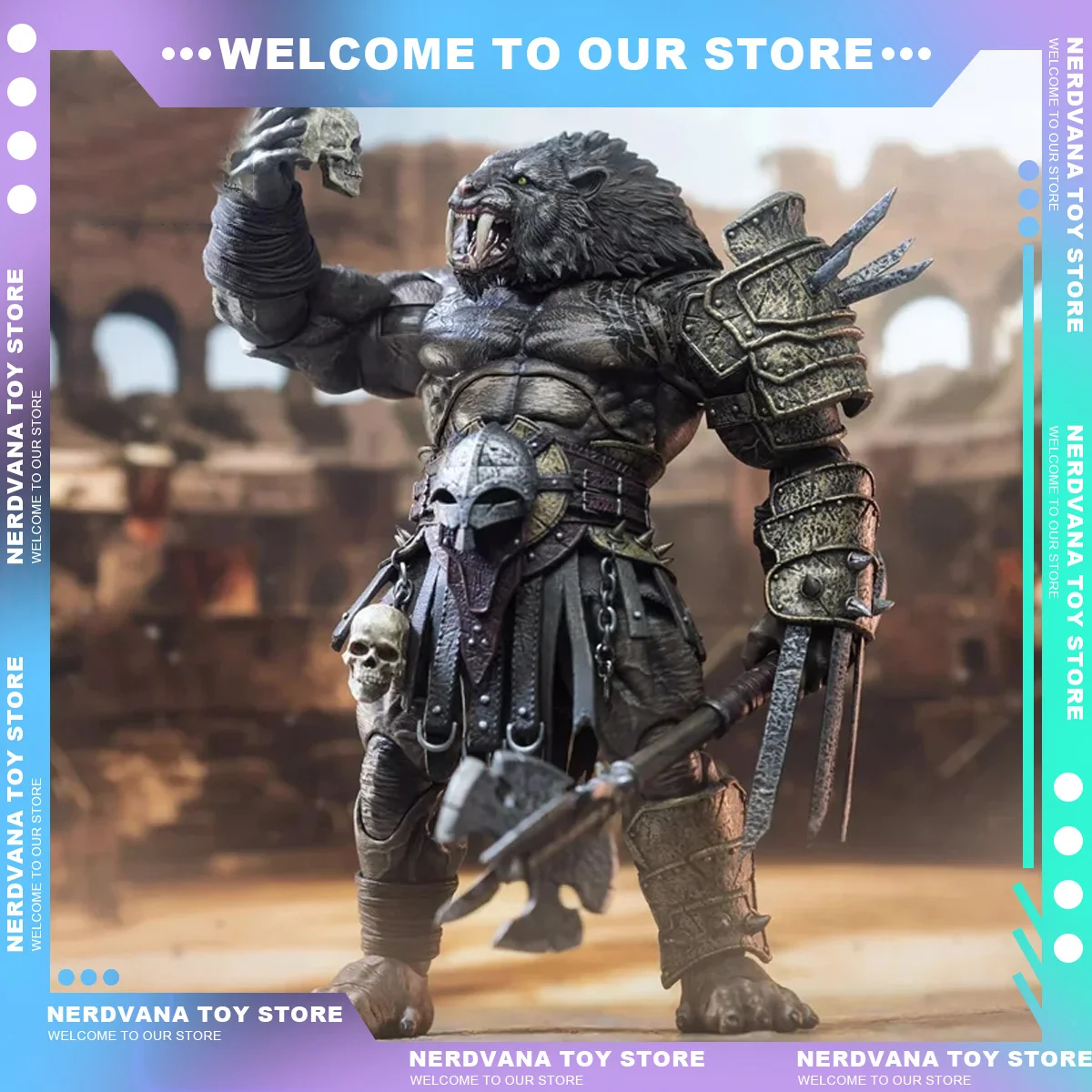 Фото В НАЛИЧИИ 1/12 9 дюймов XesRay Black Machairodus Gladiator Фигурка животного Модель Полный набор Коллекционная игрушка №4