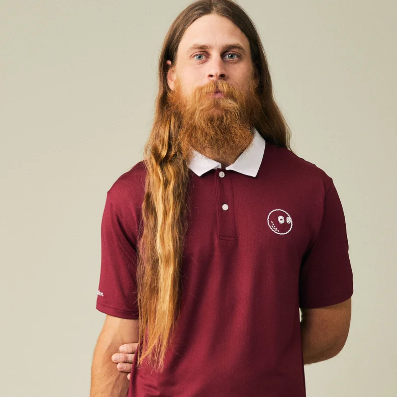 

Malbon Golf lapel POLO mesh leisure sports tide brand short-sleeved T-shirt loose tide brand