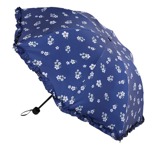 Ручной зонт, виниловый Солнечный зонт, зонт с цветочным кружевом, зонт от солнца, тройной цветочный зонт