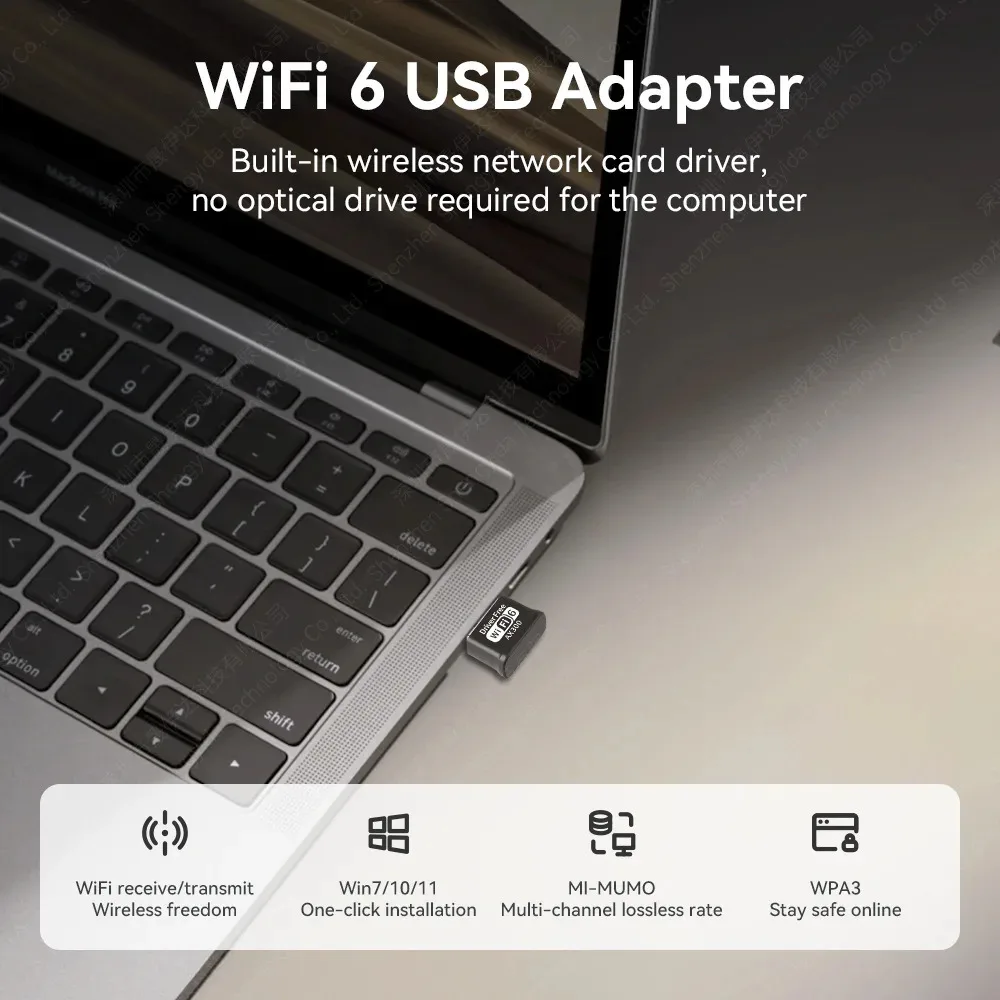 Фото KEBIDUMEI Mini USB WIFI 6, сетевая карта, 2,4 ГГц, Wi-Fi, адаптер LAN, без драйверов, для ПК, ноутбуков, Windows 7, 10, 11, приемник 300 Мбит/с №2