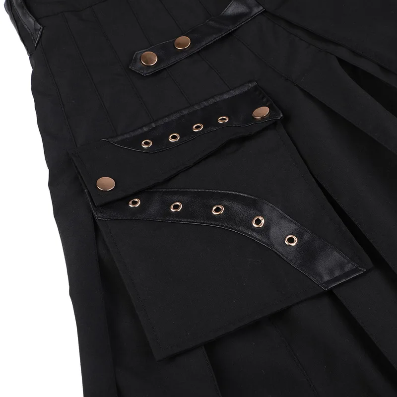 Юбка Мужская шотландская с разрезом по бокам ретро-стиль килт Делюкс клетка