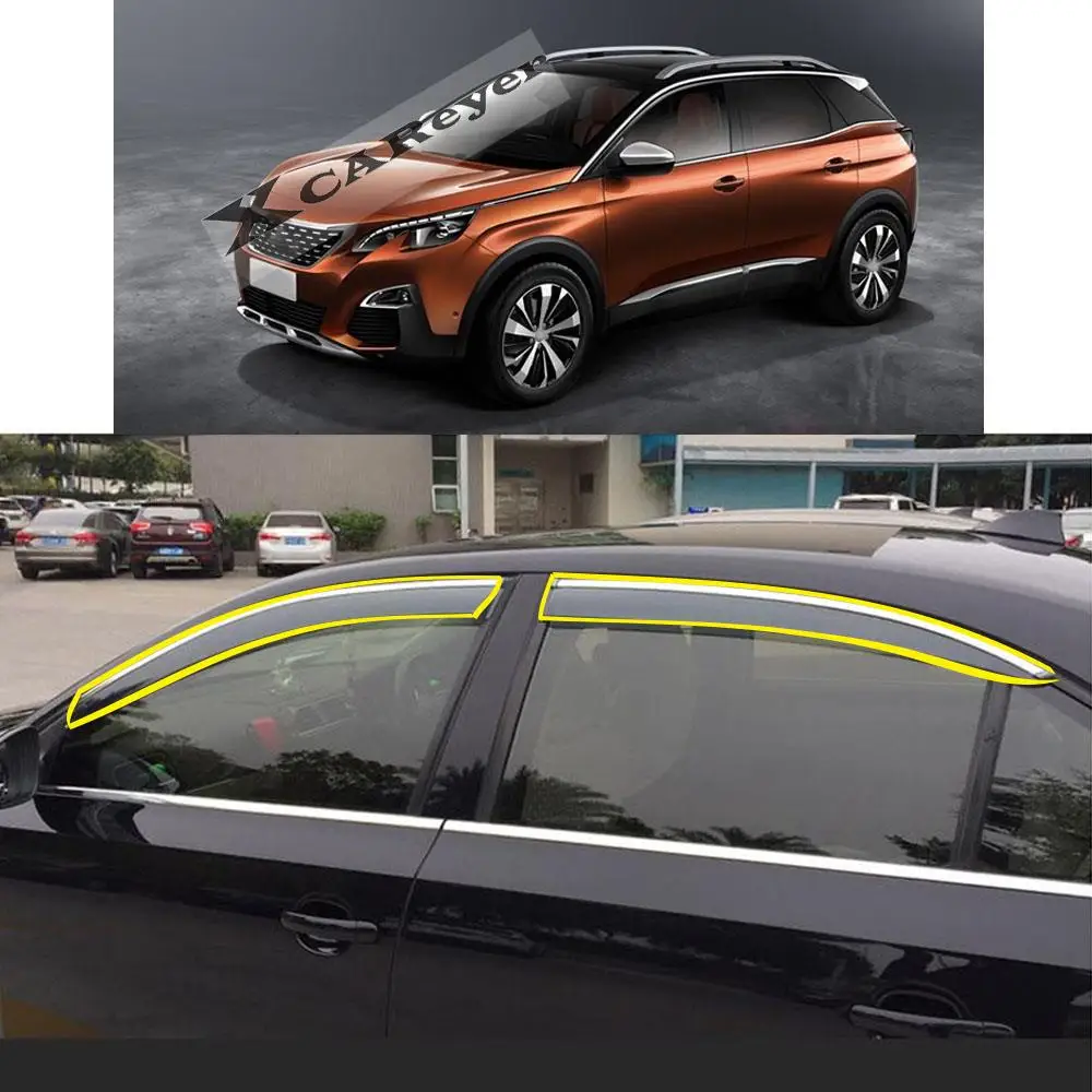 

Car Styling Sticker Plastic Window Glass Wind Visor Rain/Sun Guard Vent Parts Weather Awnings For Peugeot 4008 2011-2016