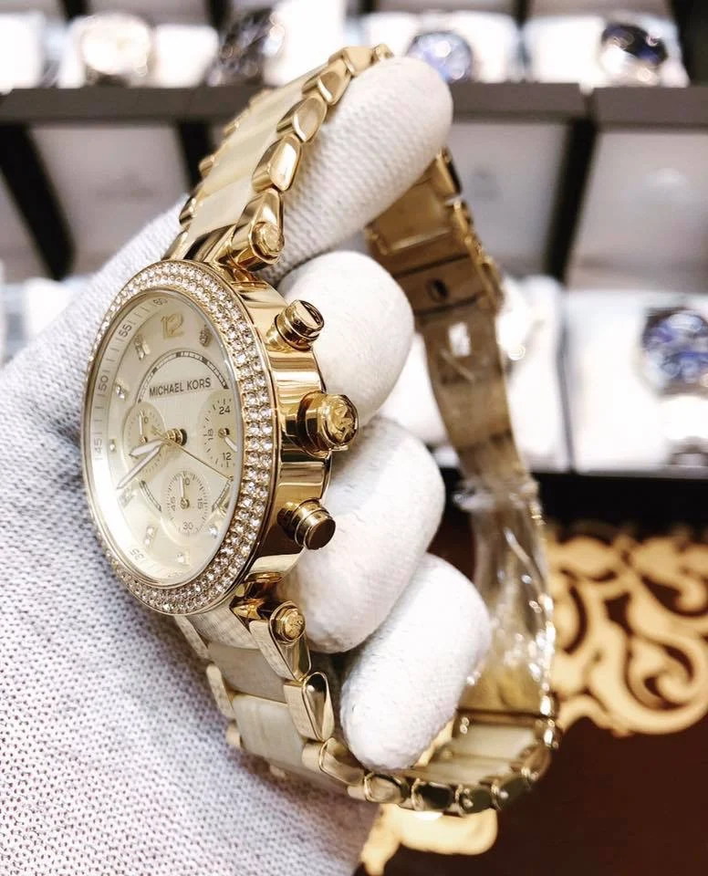 Фото Женские роскошные дизайнерские наручные часы Michael Kors Parker Series MK-5632, водонепроницаемые часы с бриллиантами, модный изысканный подарок для подруги №4