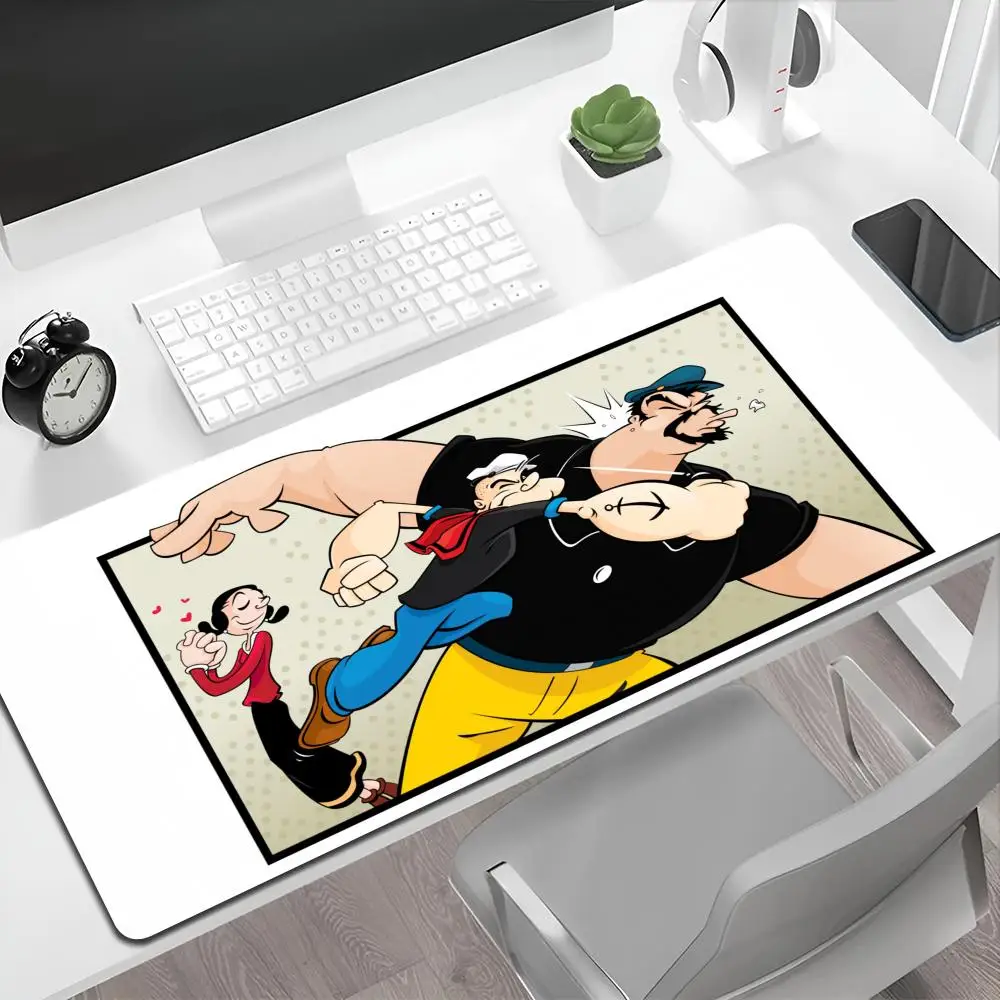 Popeye Mouse Pad HD Printing Computer Gamers Locking Edge Non-slip Mause Pads XXL90x40cm Keyboard PC Desk cs lol XXL Home H