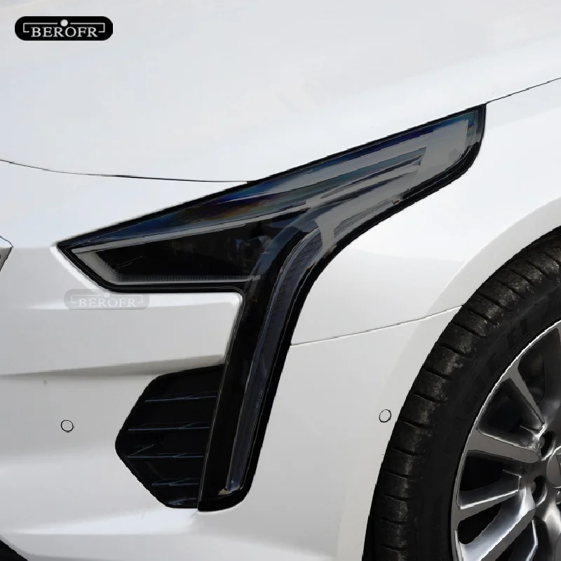 

Car Headlight Protection Tint Film Smoke Black TPU Protective Transparent Sticker For Cadillac CT6 2016-Present Accessories