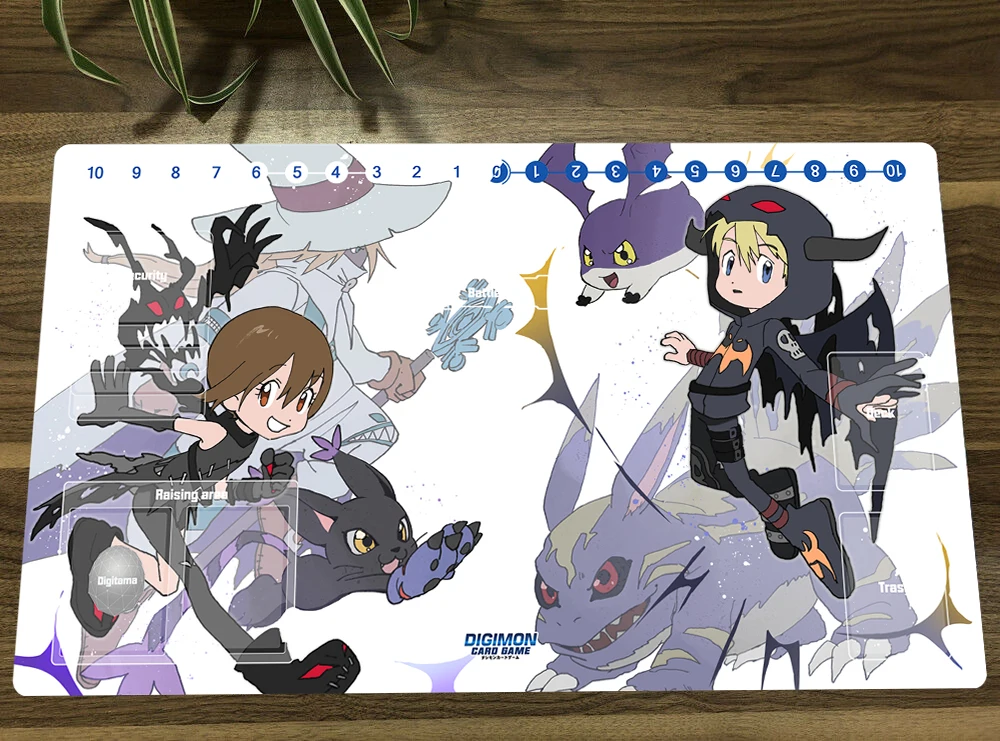 

Игровой коврик Digimon Yagami Hikari Takaishi Takeru, игровой коврик для торговых карт DTCG, коврик для мыши TCG, игровой коврик, Бесплатная Сумка