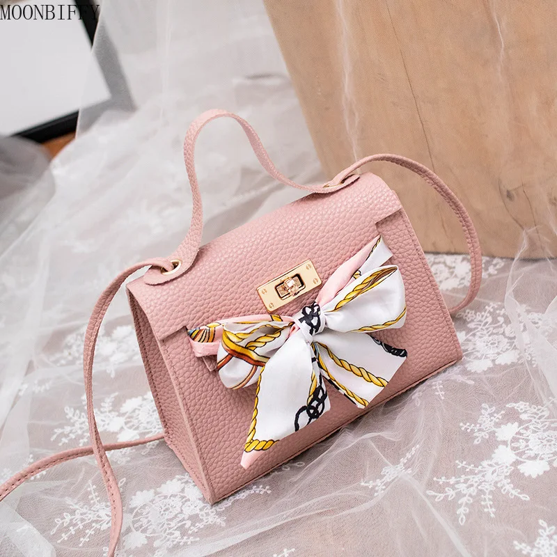 

Pattern Scarf Leather Shoulder Bag Korean Satchel Handbag Messenger Bags Clutch Women