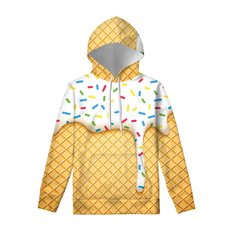 Casual Fashion Sports Hoodie Men Women Daily Spring 2025 Hooded Coat 3D Printed Animal Food Pattern Harajuku Sweatshirt