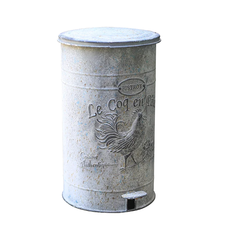 

Handcrafted Metal House Vintage Decor Trash Can and Dustbin