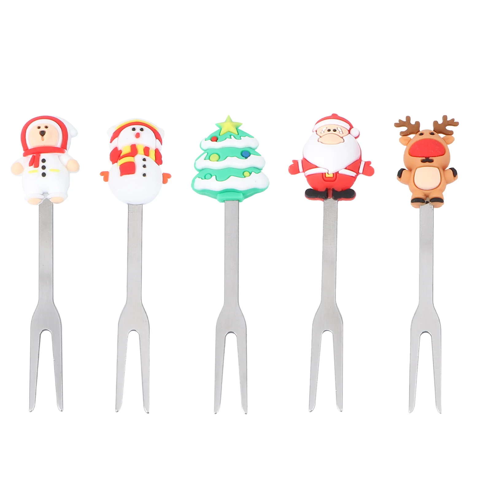 

Forks Christmas Fork Fruit Cocktail Pick Picks Appetizer Kids Holiday Sticks Cake Dessert Decorative Salad Tasting Mini Pastry