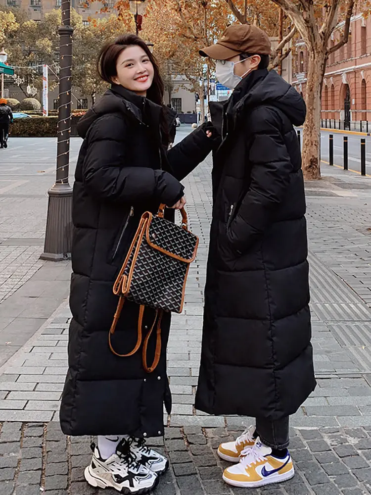 GRELLER X-Long Women's Hooded Winter Jacket Ladies Parka Warm Thick Down Cotton Coat Female Loose Outerwear Fashion Clothing