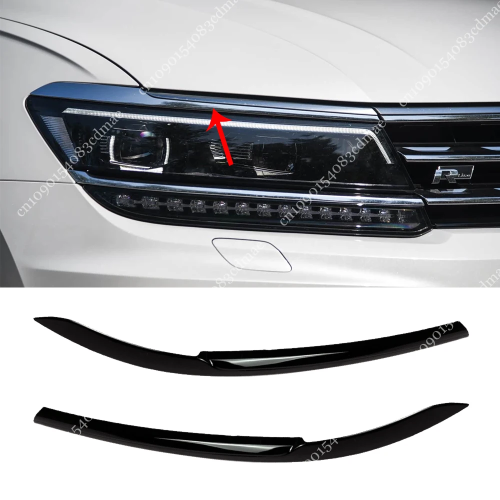 

Для Volkswagen Tiguan MK2 Rline 2017-2021 передний бампер фары для бровей противотуманная фара полоса для век тюнинг ABS черный декоративный