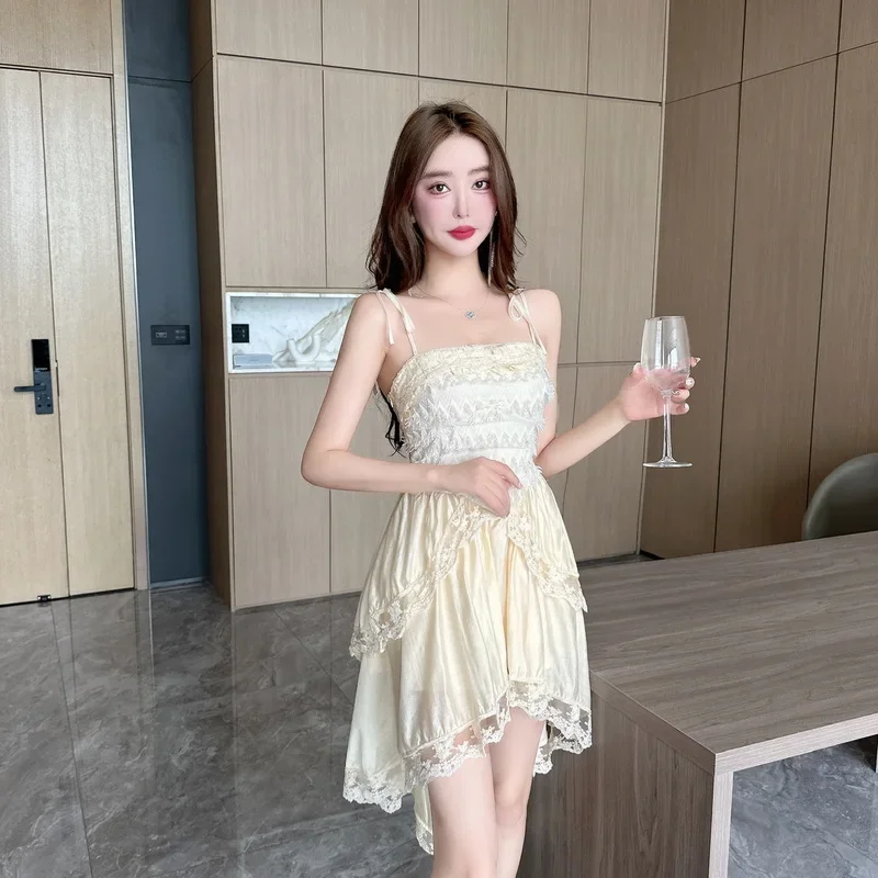 Элегантное платье MiiiiX во французском стиле на бретельках женское летнее