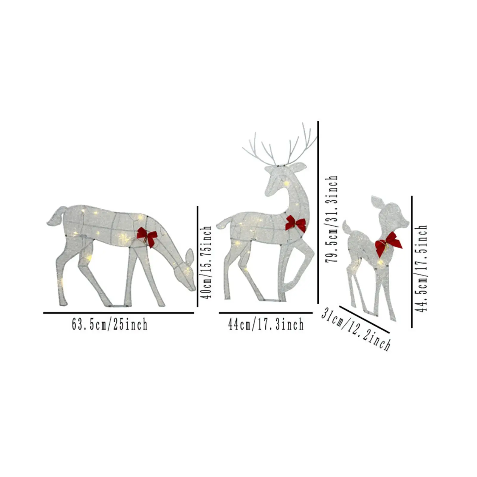 3 рождественских семейных фигурок оленів уличные рождественские украшения с