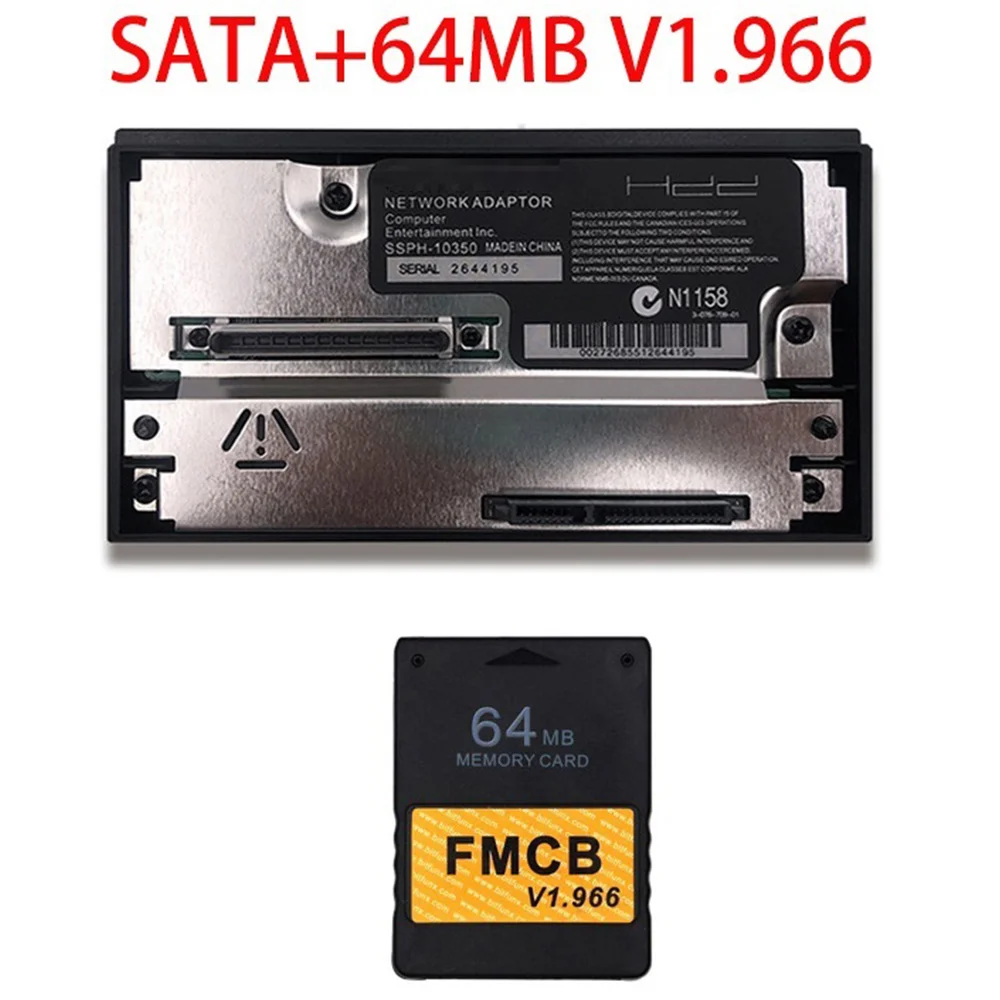 

Сетевой адаптер Sata + FMCB Бесплатный McBoot V1.953 карта памяти для Sony Playstation 2 для PS2 игровой консоли сетевой адаптер