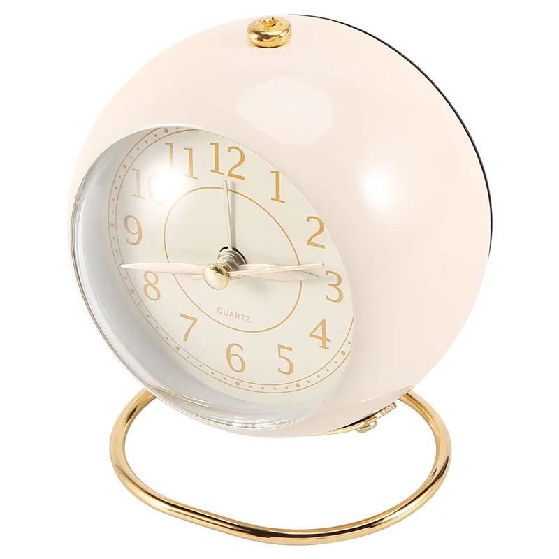 Маленькие настольные часы классические не тикающие кварцевые аналоговые