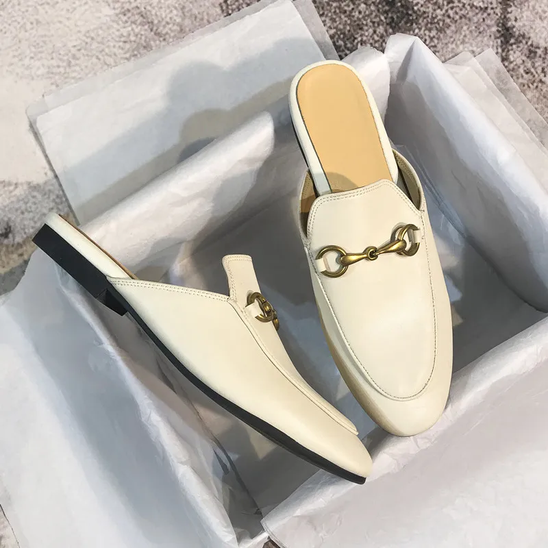 

Half slippers female outside wear Mueller shoes 2023 spring and summer new horse buckle Baotou flat cool dragging lazy shoes