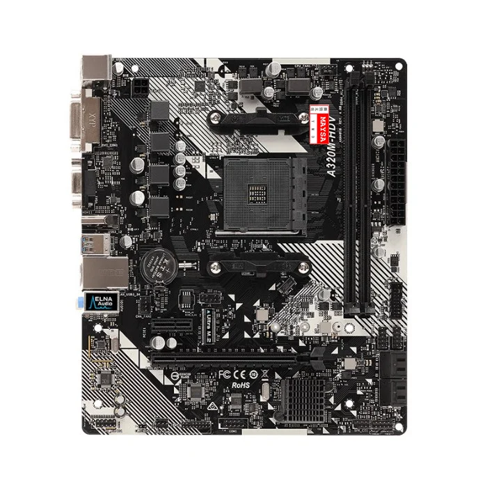 

Б/у материнская плата для ASRock A320M-HDV R4.0, настольная материнская плата для ПК AM4 Socket DDR4 SATA3, Ultra M.2 USB 3,1 VGA HDMI Mi