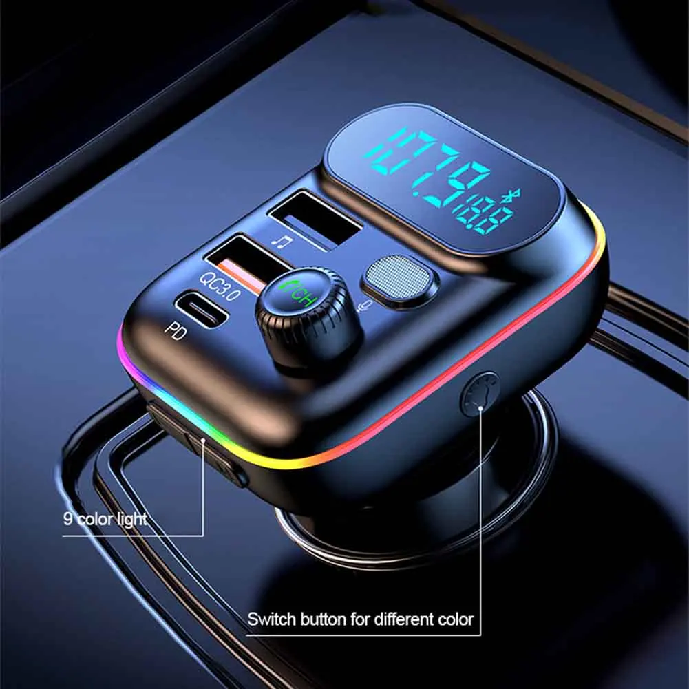 

Беспроводное зарядное устройство AUX PD, 1 шт., Bluetooth 5,0, FM-передатчик