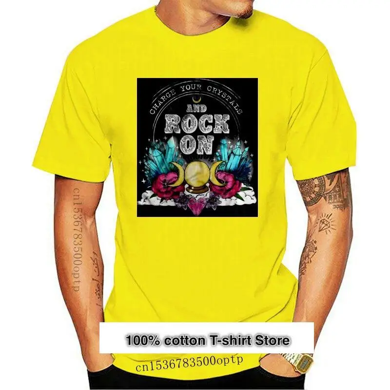 

Camiseta con cristales y Rock On para hombre y mujer, camisa nueva