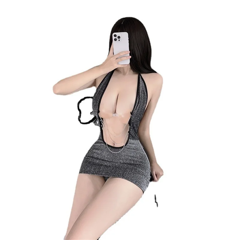 Женское Короткое платье на бретельках откровенное облегающее с открытой спиной