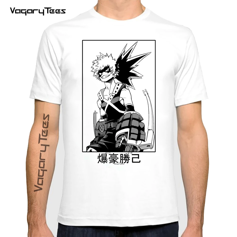 

2021 мультфильм манга человек Katsuki Bakugo футболка моя геройская Академия футболка Новинка Круглый вырез короткий рукав топы футболки