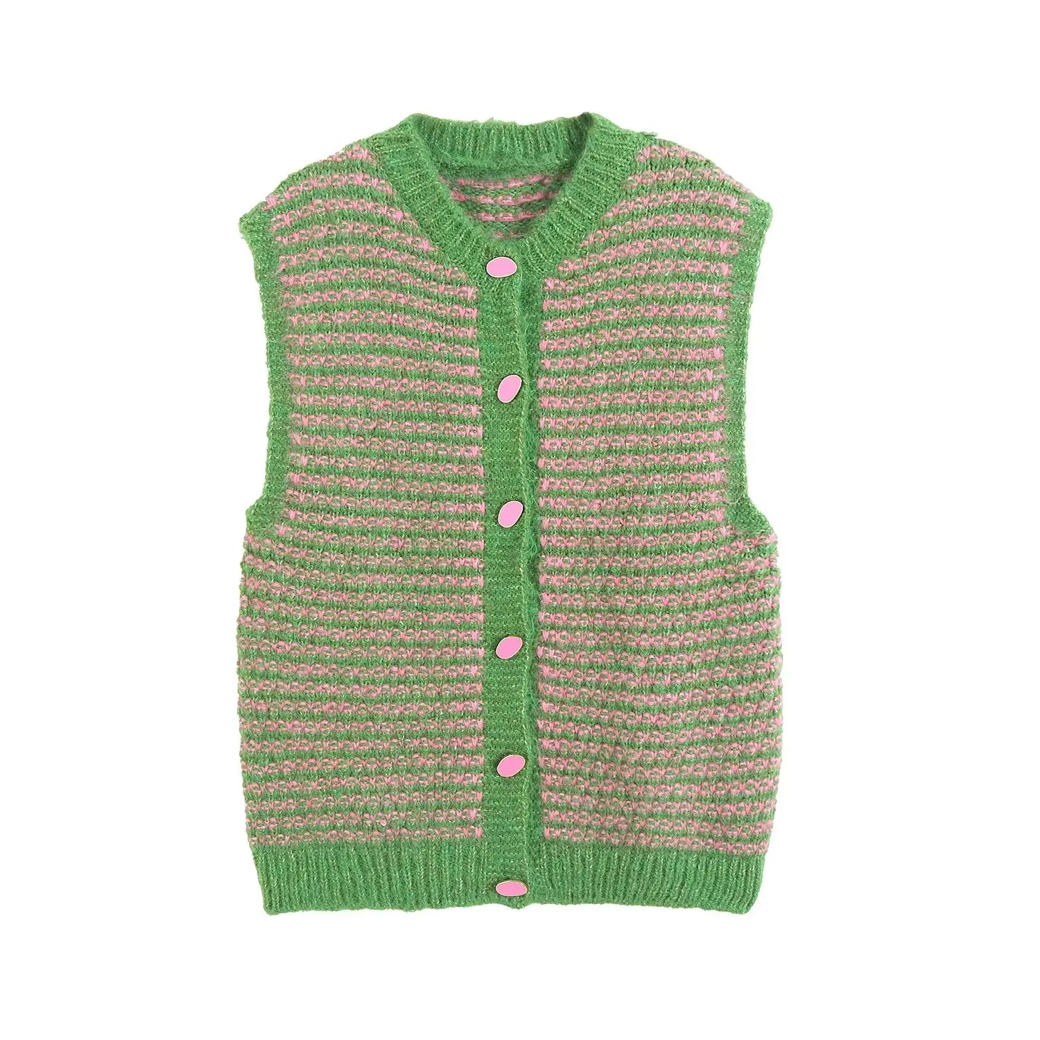 

Женский длинный вязаный жилет, винтажный жилет с V-образным вырезом без рукавов, весна 2023