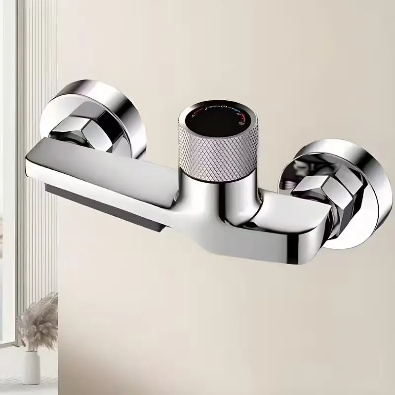 

Современный Настенный Смеситель Для Ванной Комнаты С Регулировкой Горячей И Холодной Воды, Скрытый Клапан, Матовая Черная Отд...