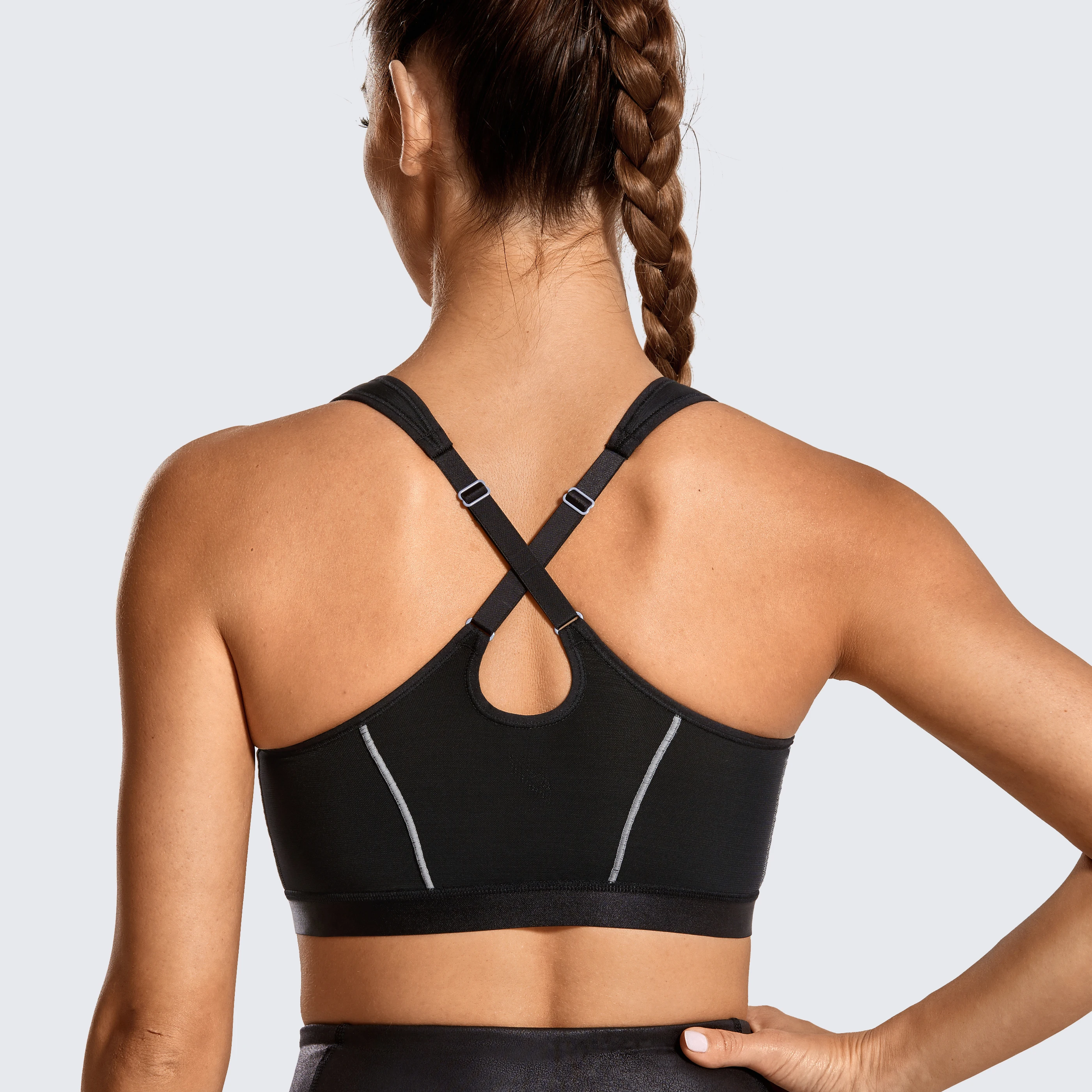 Женский спортивный бюстгальтер SYROKAN с застежкой спереди полная поддержка