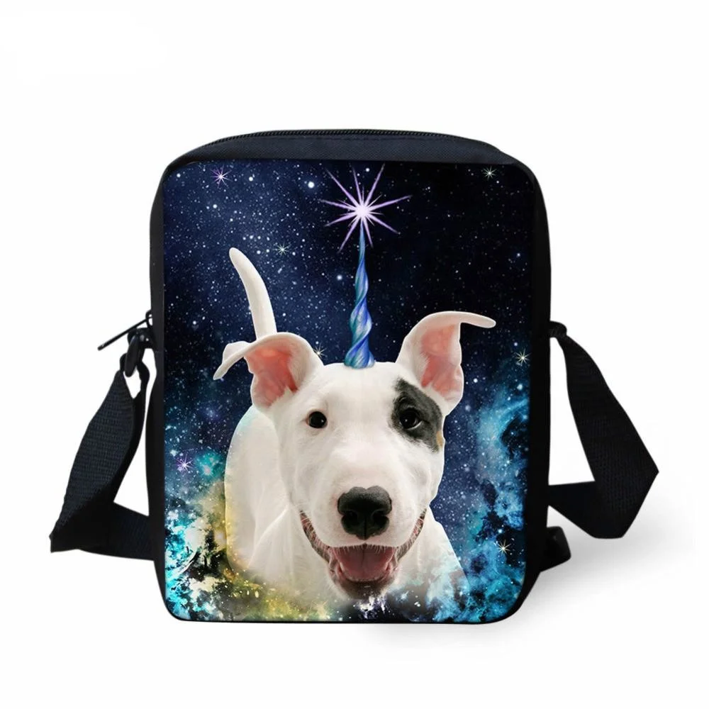

Fashion Messenger Bag for Women Men Cute Pet Cat Dog Pattern Children Kids Bags Bull Terrier Shoulder Bag Bolsa