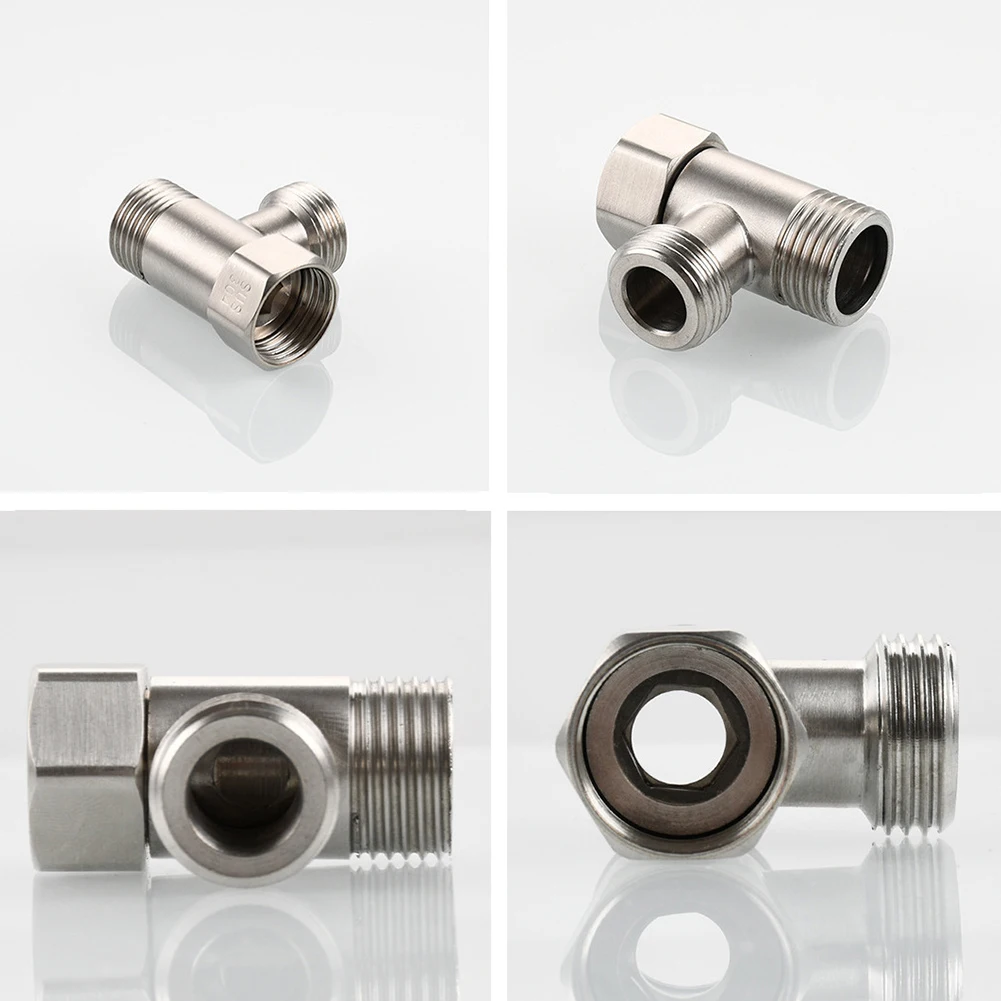 

Toilet 304 Stainless Steel T Adapter G1/2 T-Valve For Bath Bidet Sprayer Shower For Connecting An Angle Valve And Hose Or Faucet